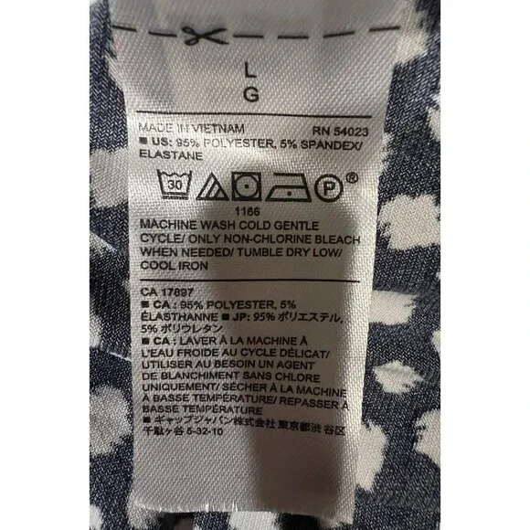 Banana Republic Women’s Black & White Casual Wrap Long Sleeve Dress Size Large - Picture 7 of 8